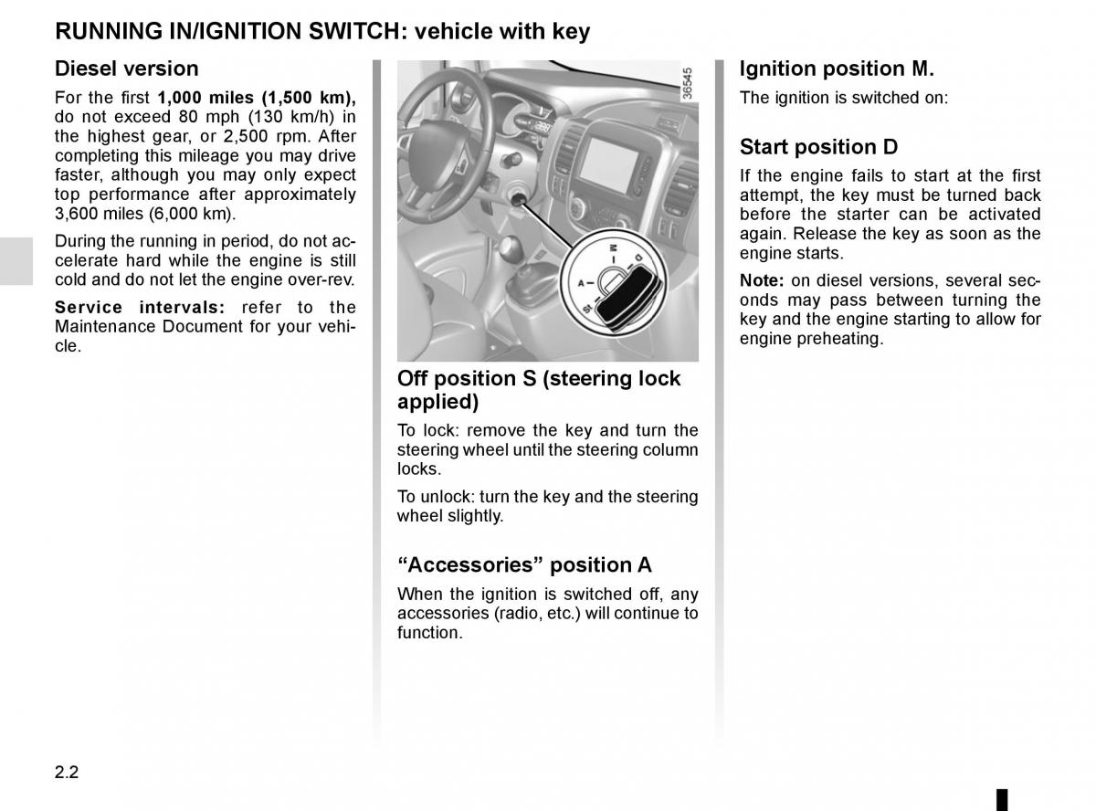 Renault Trafic III 3 owners manual / page 126