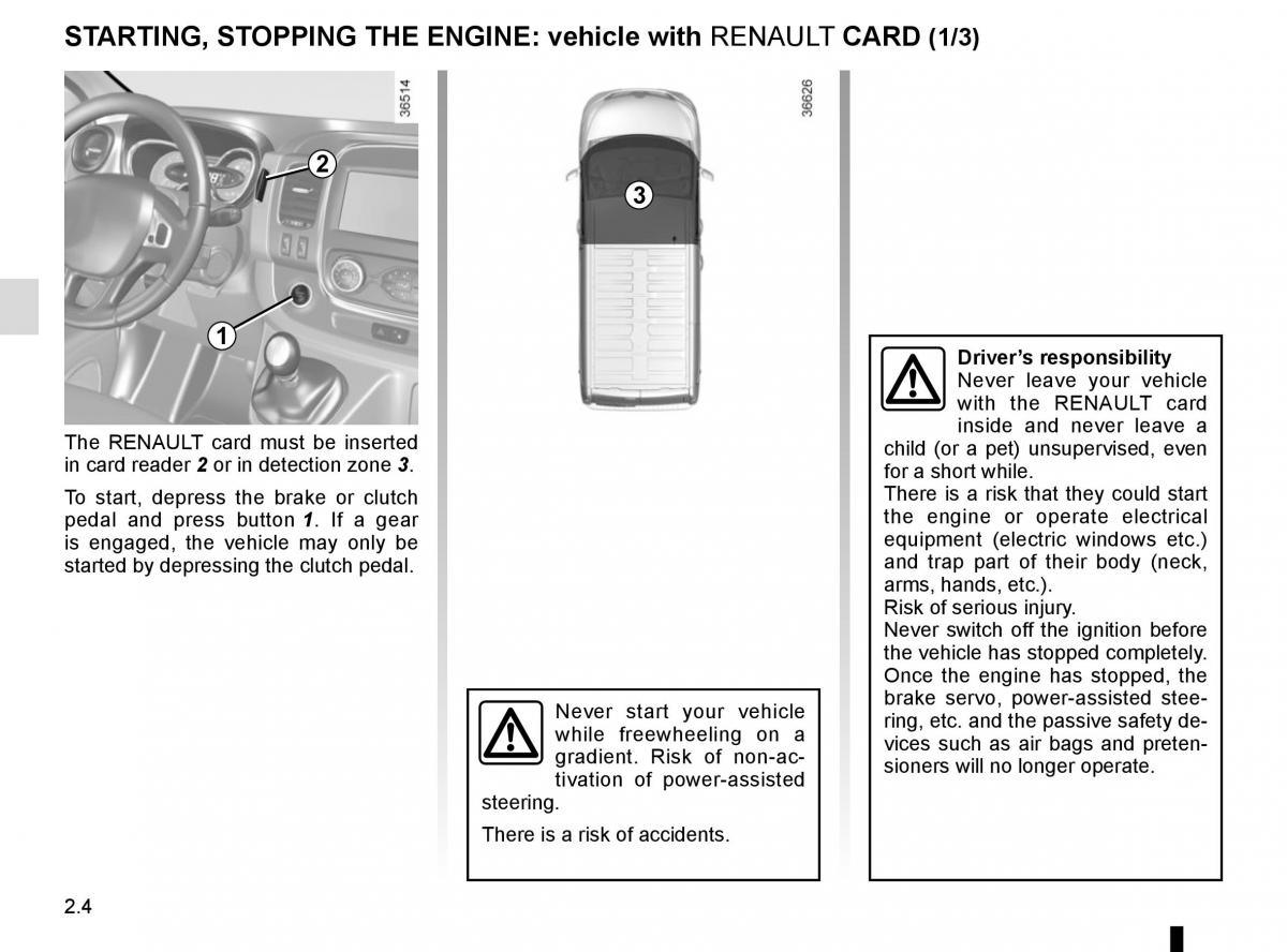 Renault Trafic III 3 owners manual / page 128