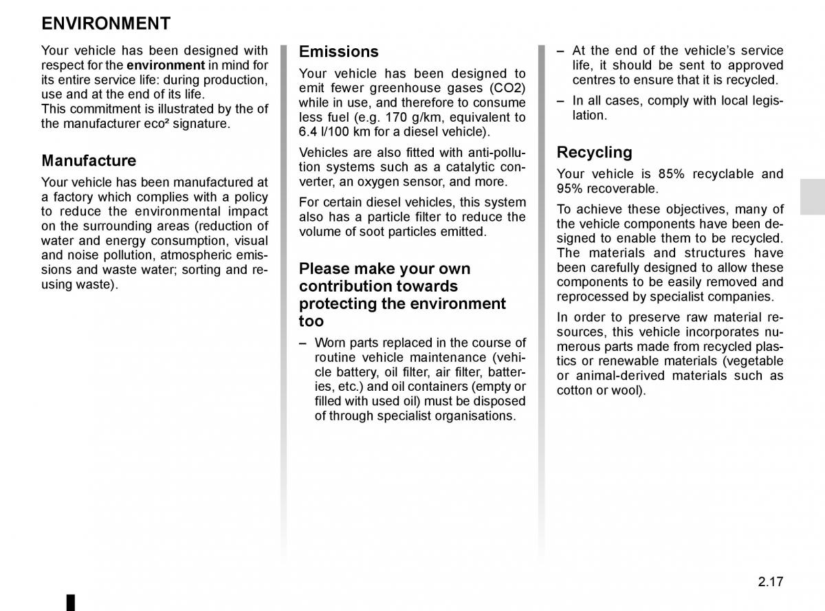 Renault Trafic III 3 owners manual / page 141