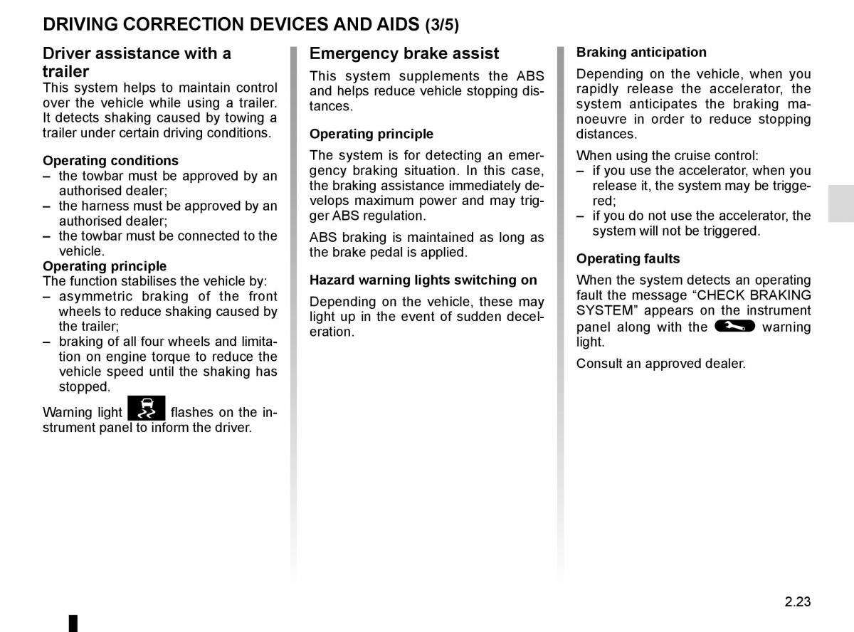 Renault Trafic III 3 owners manual / page 147