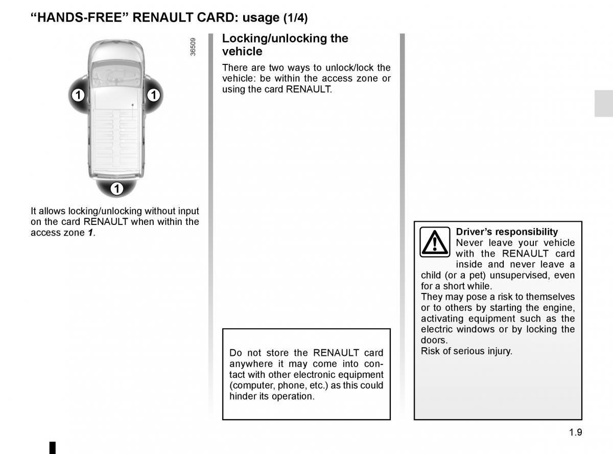 Renault Trafic III 3 owners manual / page 15