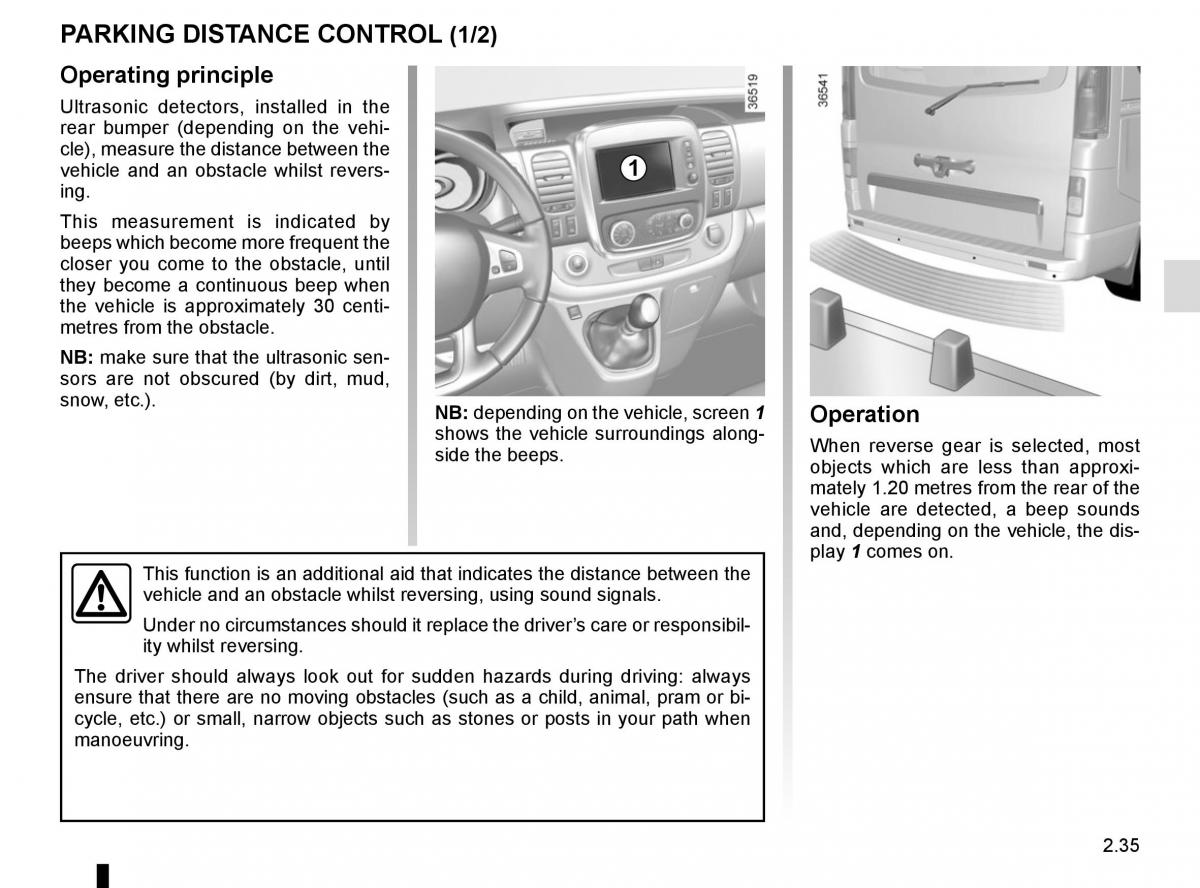 Renault Trafic III 3 owners manual / page 159