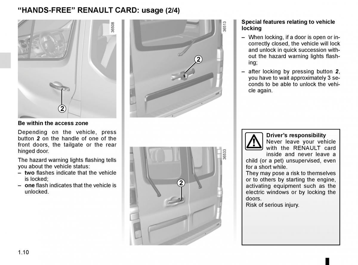 Renault Trafic III 3 owners manual / page 16