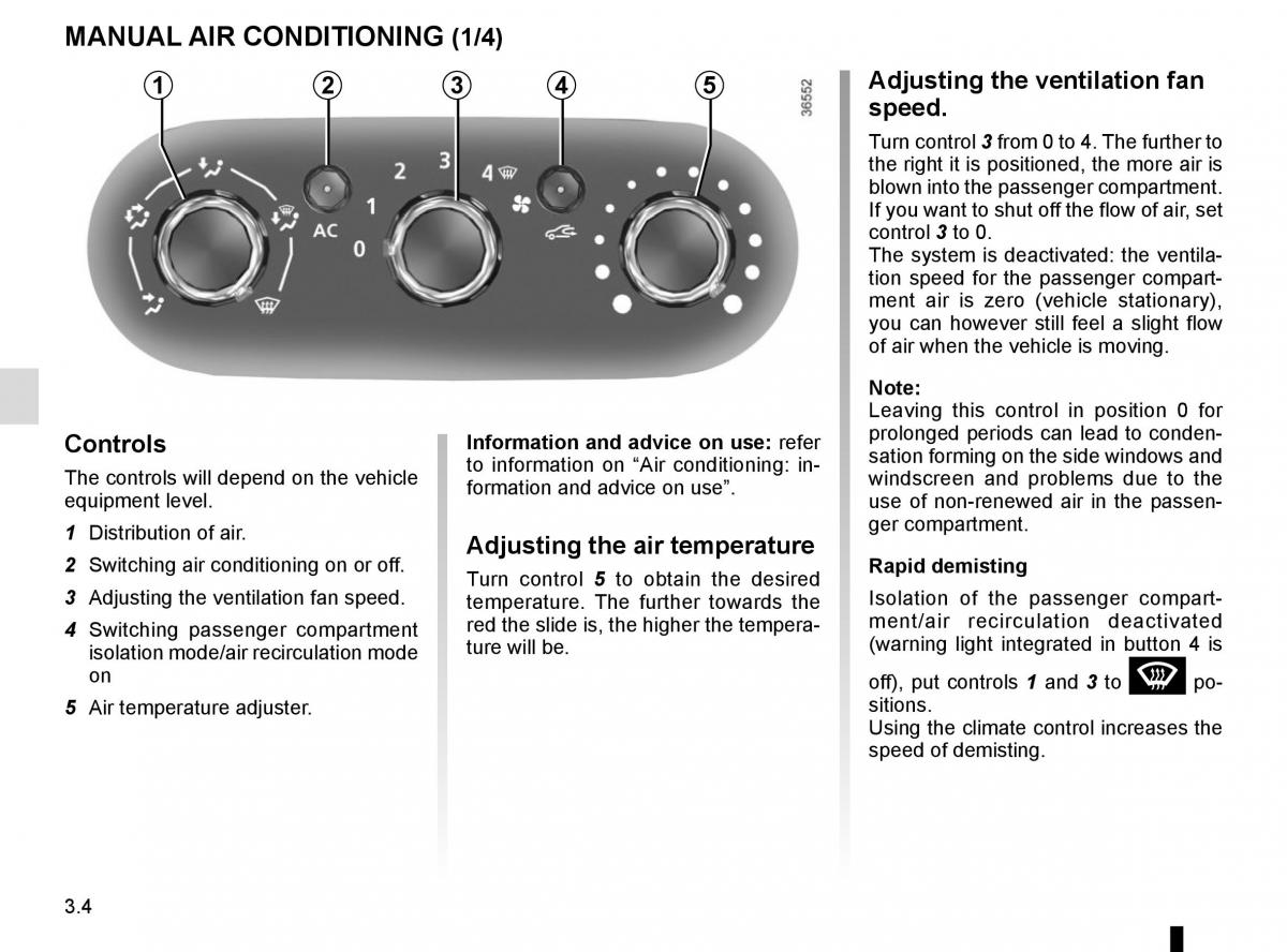 Renault Trafic III 3 owners manual / page 166