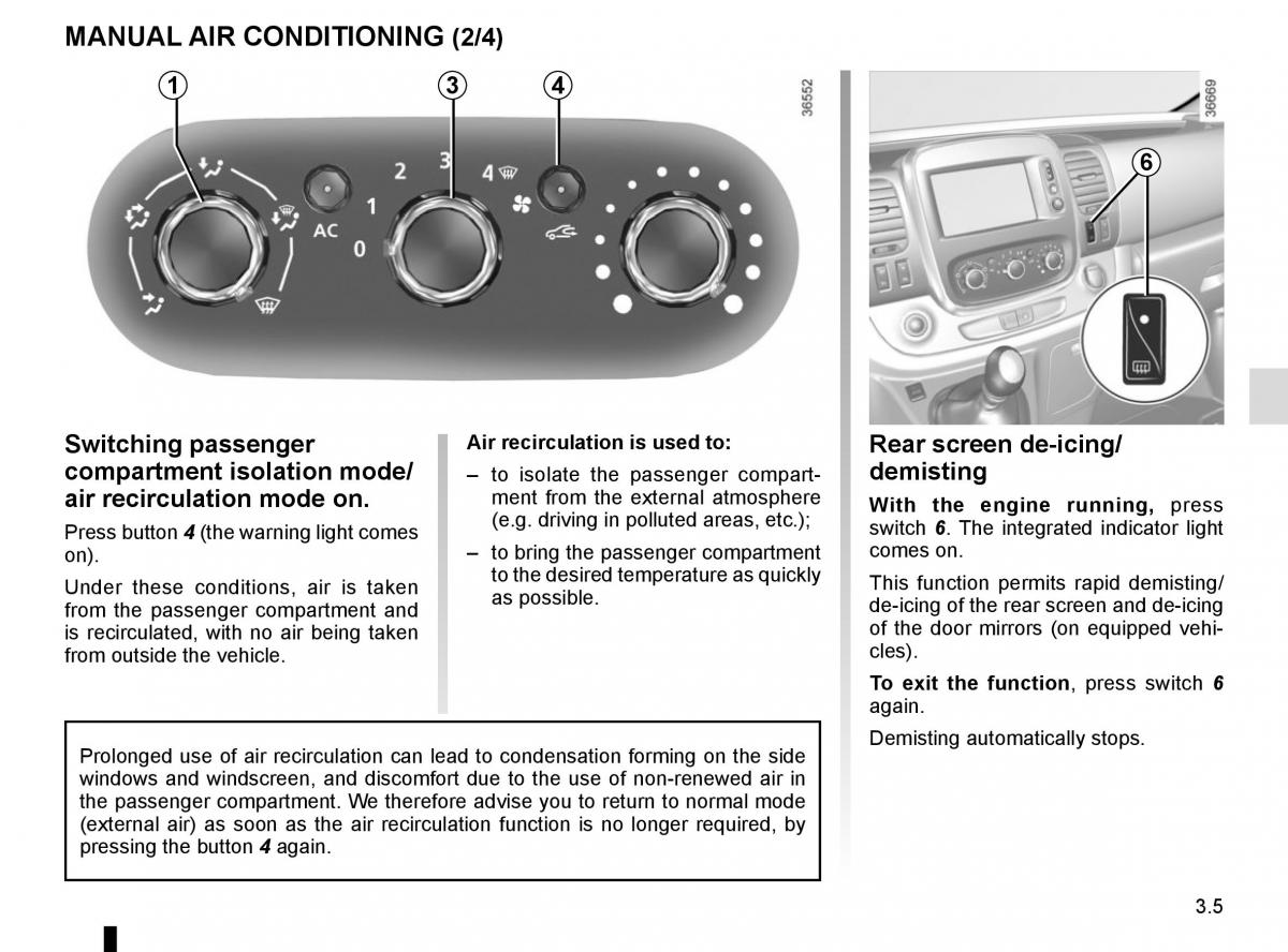 Renault Trafic III 3 owners manual / page 167