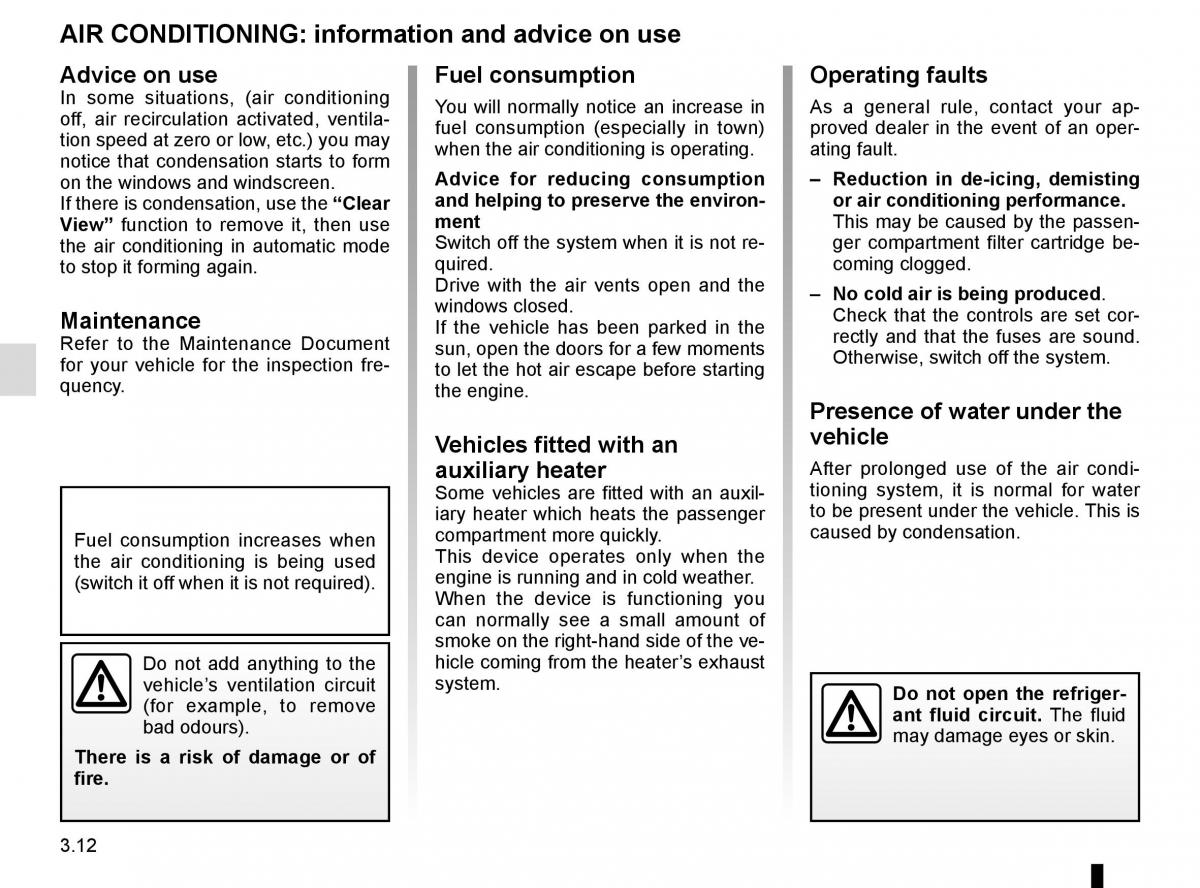 Renault Trafic III 3 owners manual / page 174