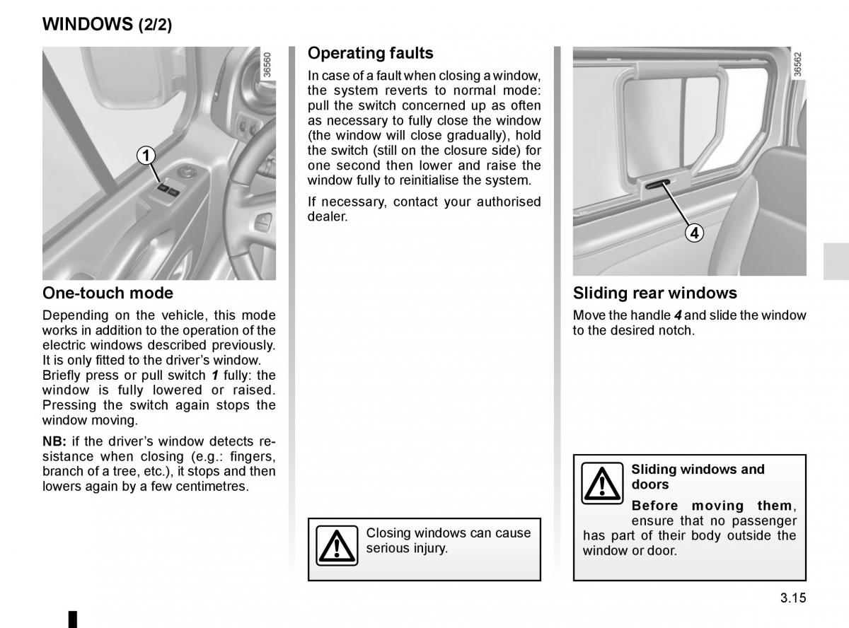 Renault Trafic III 3 owners manual / page 177