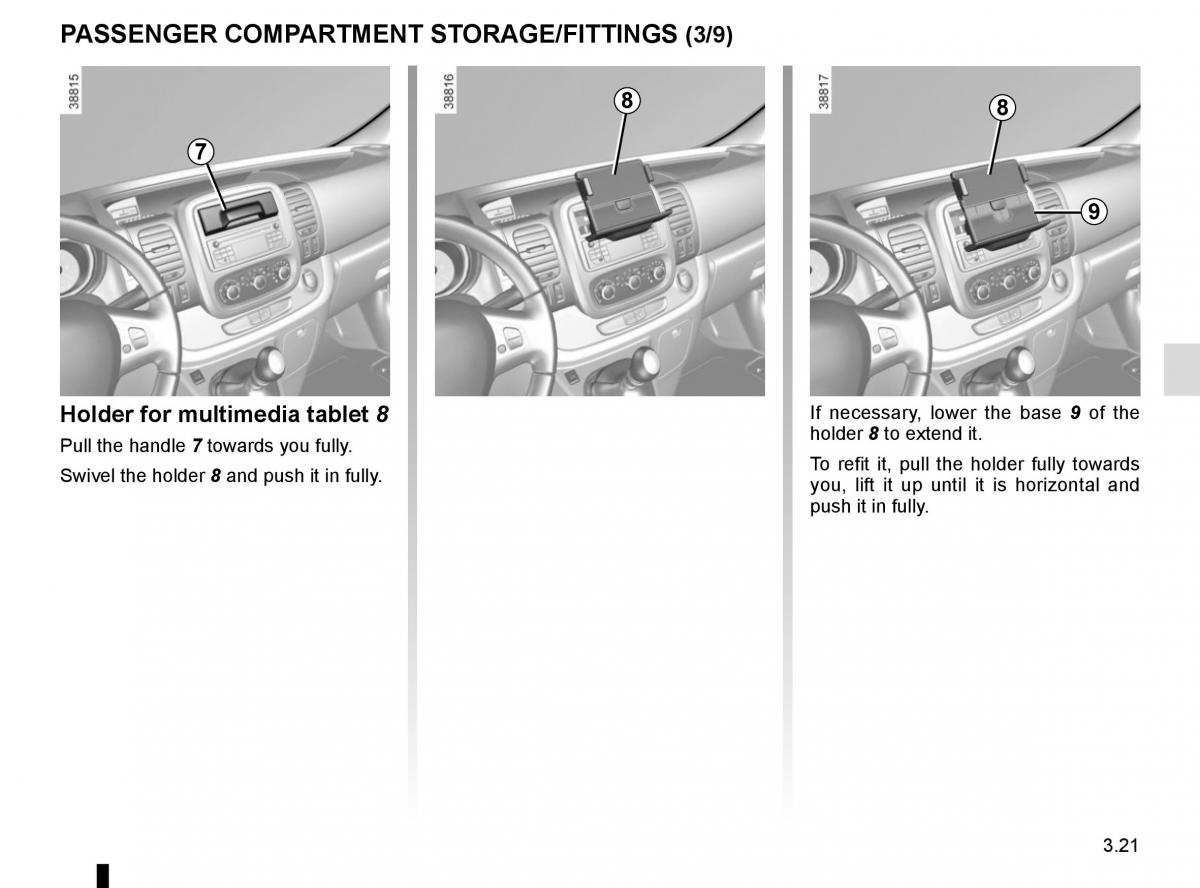 Renault Trafic III 3 owners manual / page 183