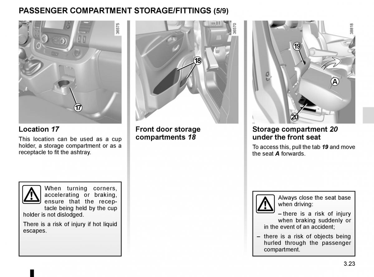 Renault Trafic III 3 owners manual / page 185