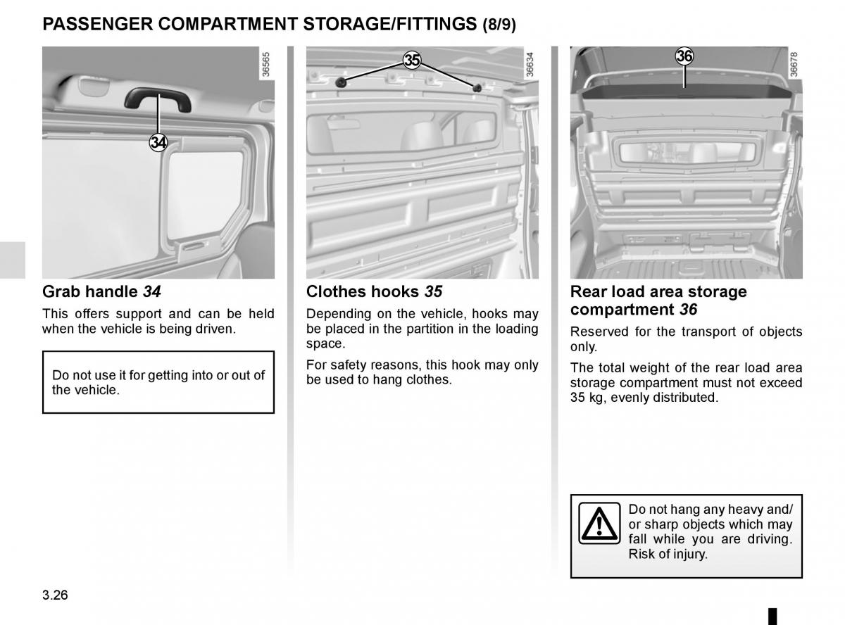 Renault Trafic III 3 owners manual / page 188