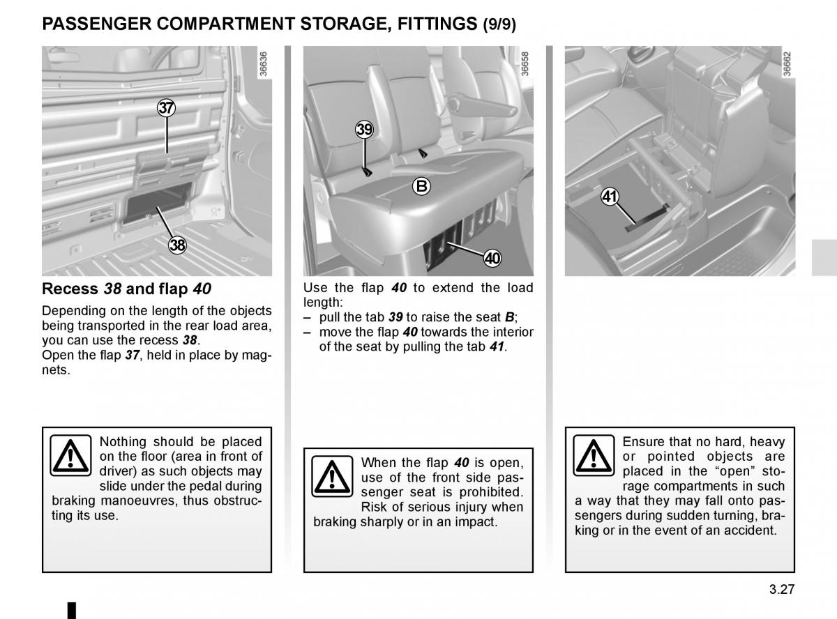 Renault Trafic III 3 owners manual / page 189