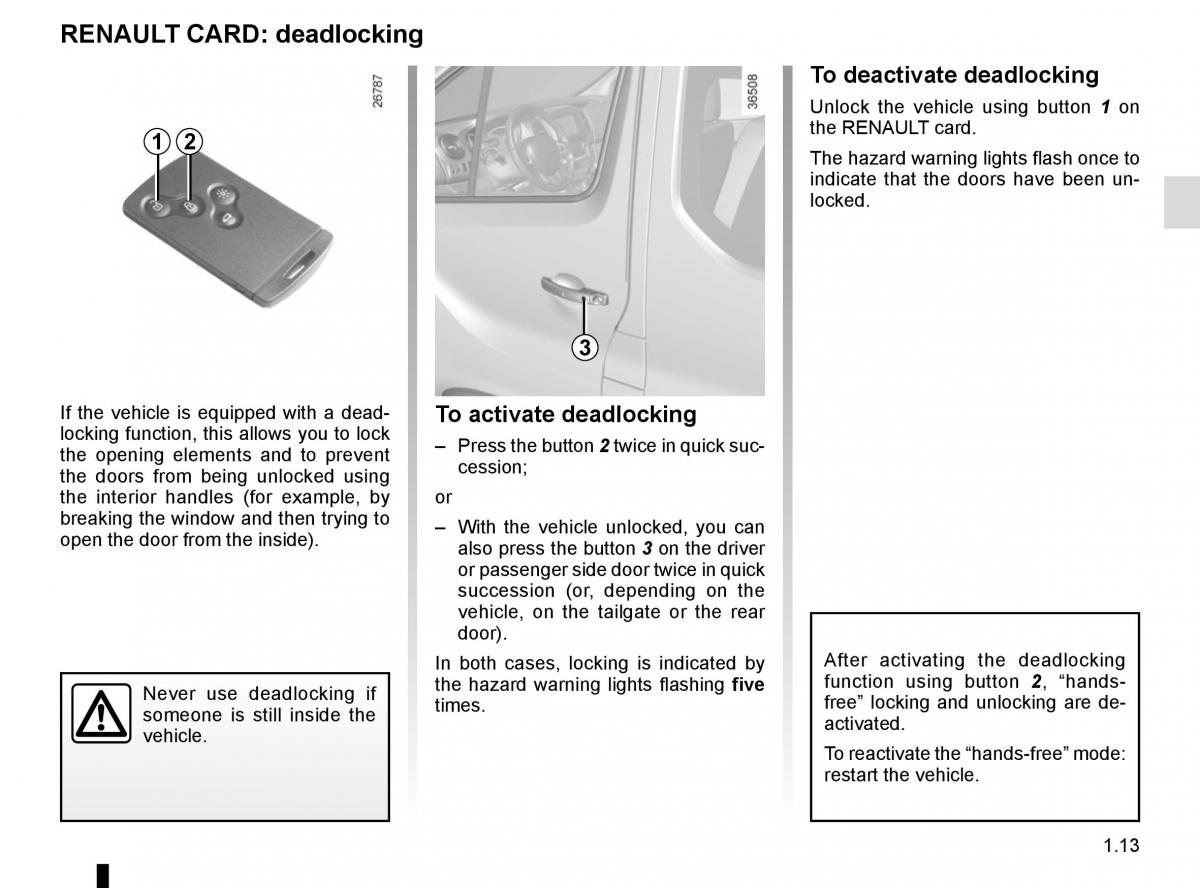 Renault Trafic III 3 owners manual / page 19