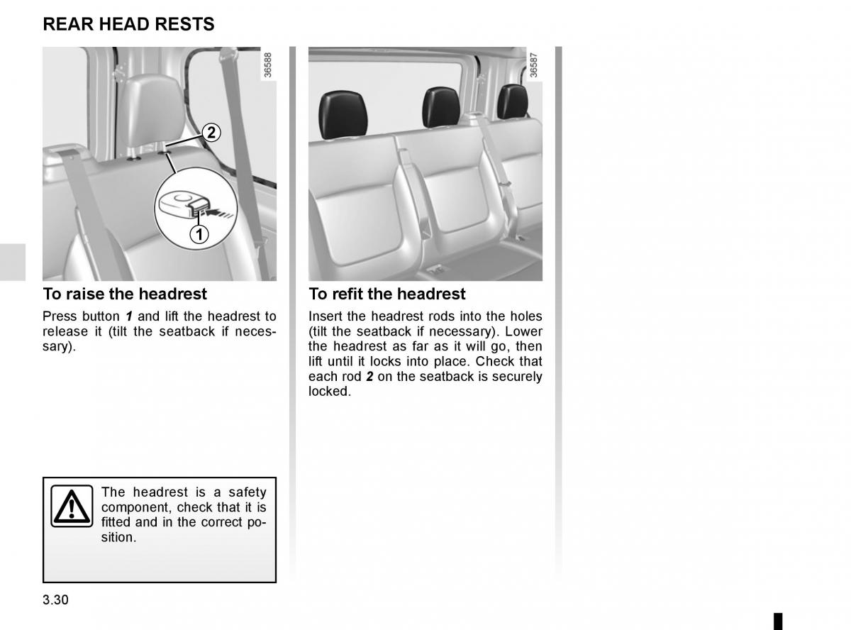 Renault Trafic III 3 owners manual / page 192