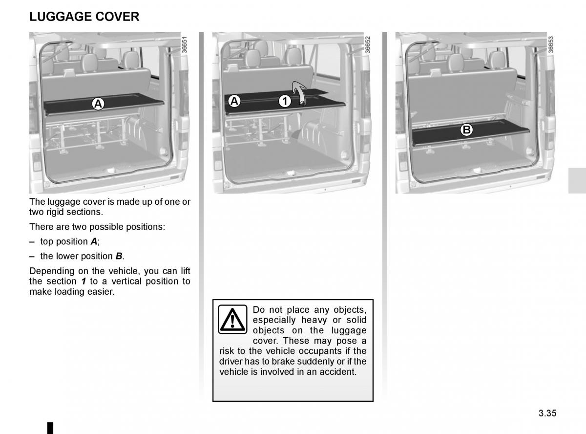 Renault Trafic III 3 owners manual / page 197