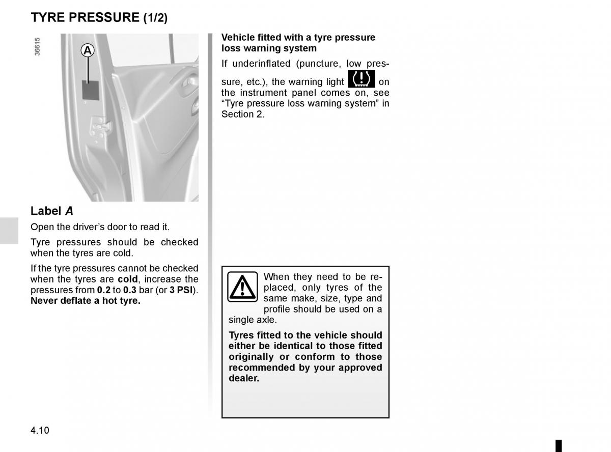 Renault Trafic III 3 owners manual / page 214