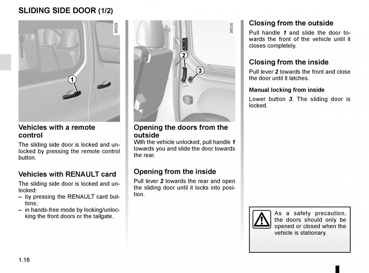 Renault Trafic III 3 owners manual / page 22