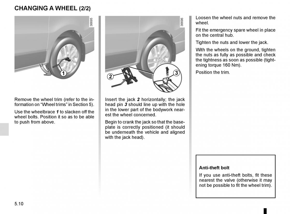 Renault Trafic III 3 owners manual / page 230