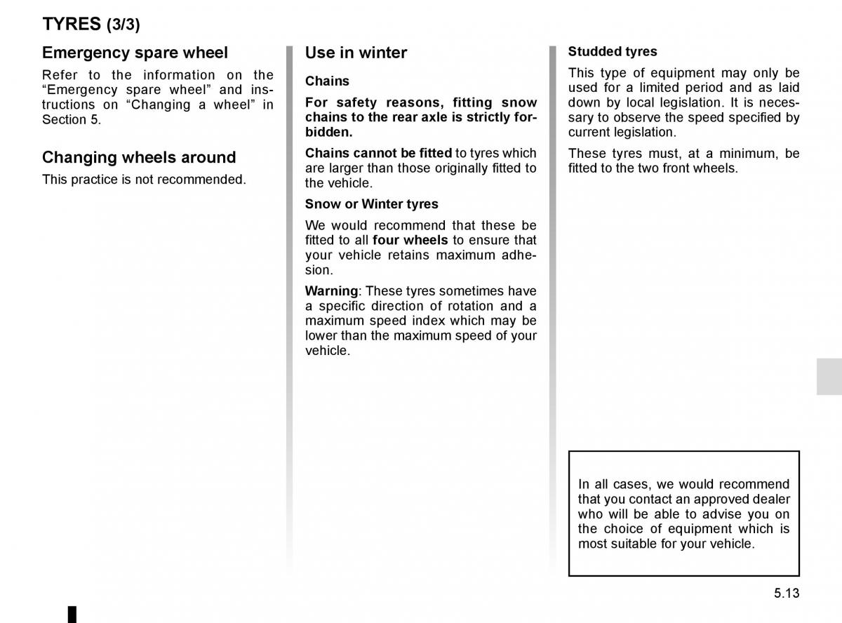 Renault Trafic III 3 owners manual / page 233