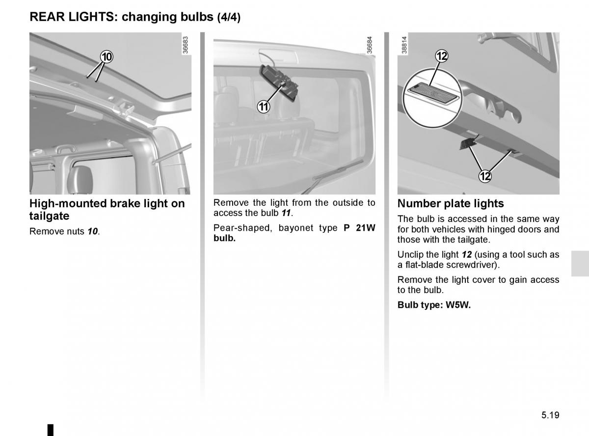 Renault Trafic III 3 owners manual / page 239