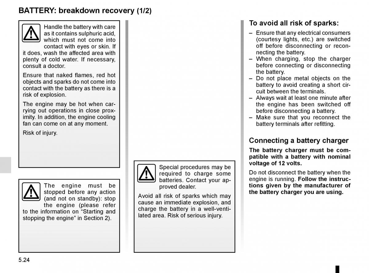 Renault Trafic III 3 owners manual / page 244