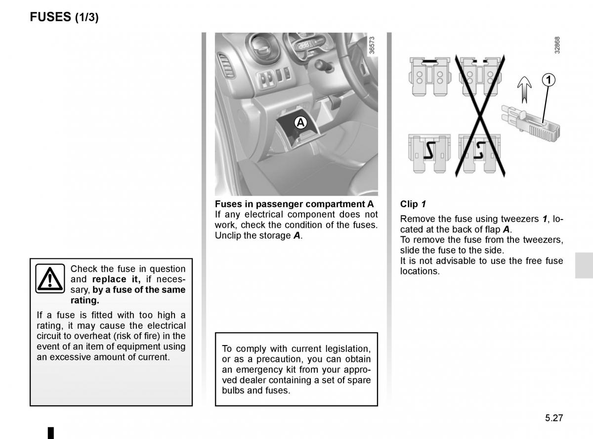 Renault Trafic III 3 owners manual / page 247