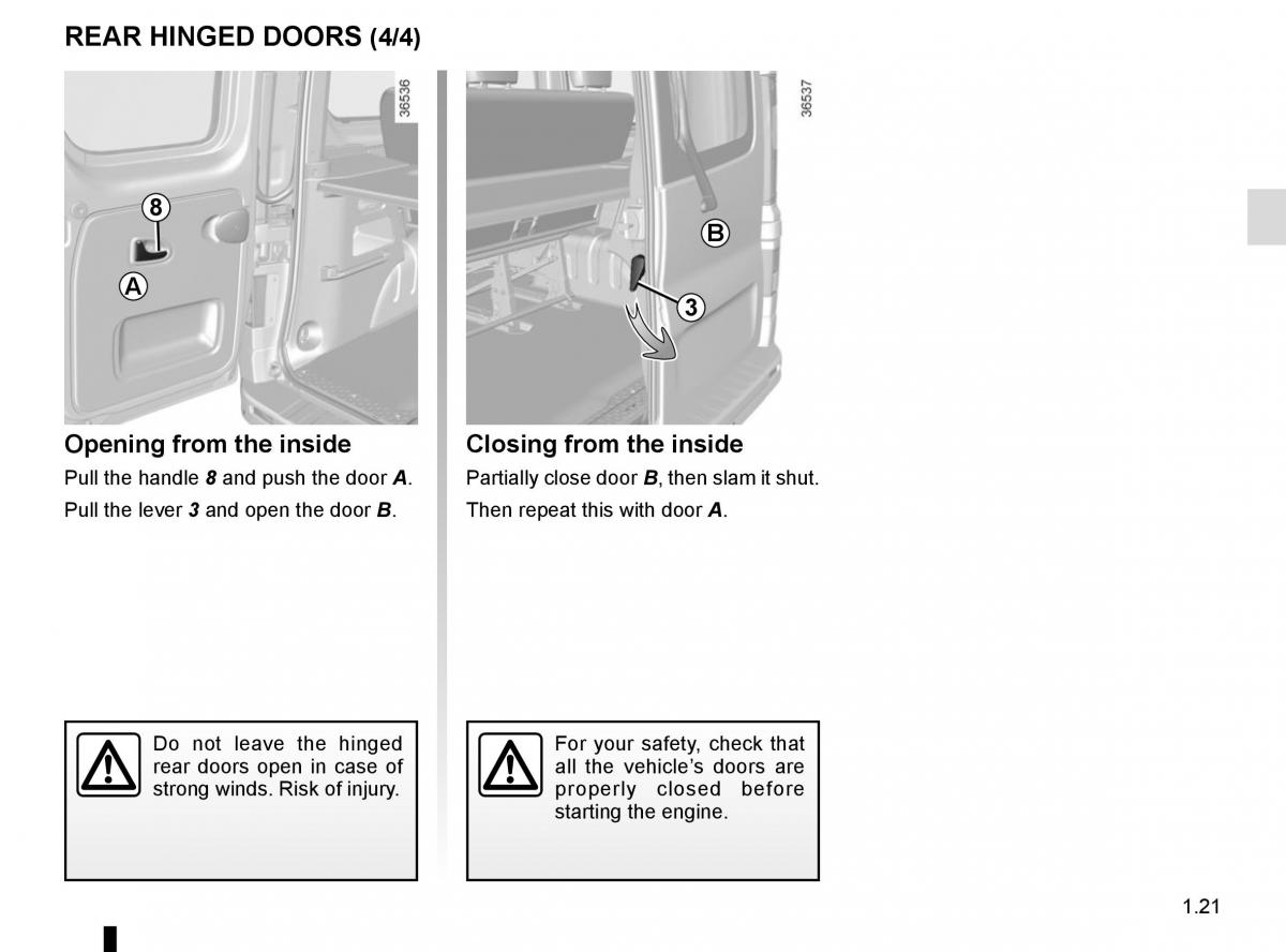 Renault Trafic III 3 owners manual / page 27