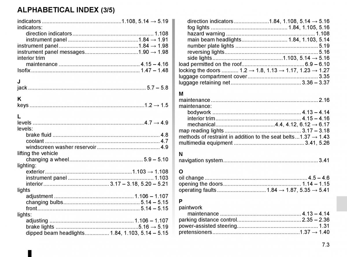 Renault Trafic III 3 owners manual / page 287