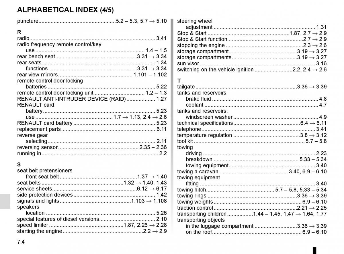 Renault Trafic III 3 owners manual / page 288