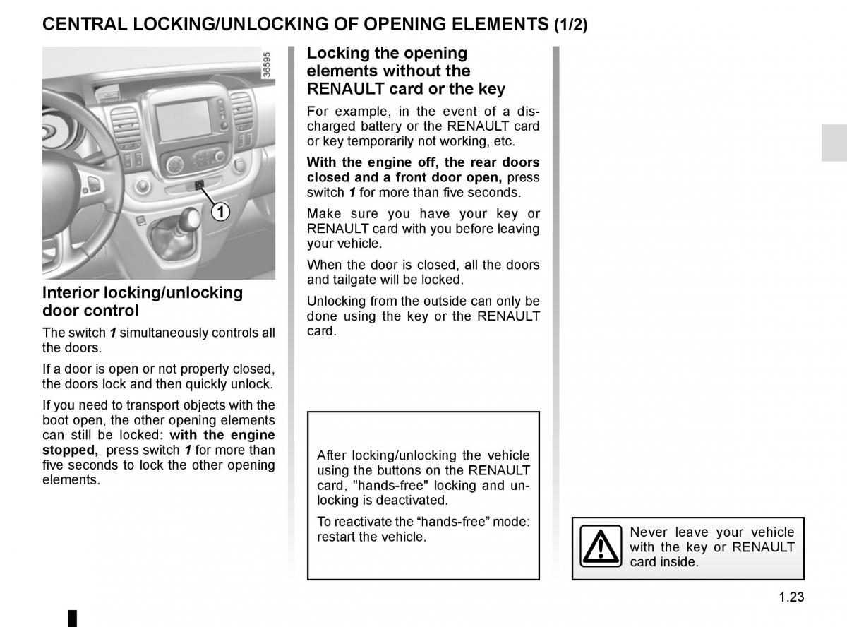 Renault Trafic III 3 owners manual / page 29