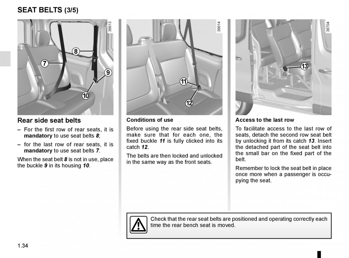 Renault Trafic III 3 owners manual / page 40