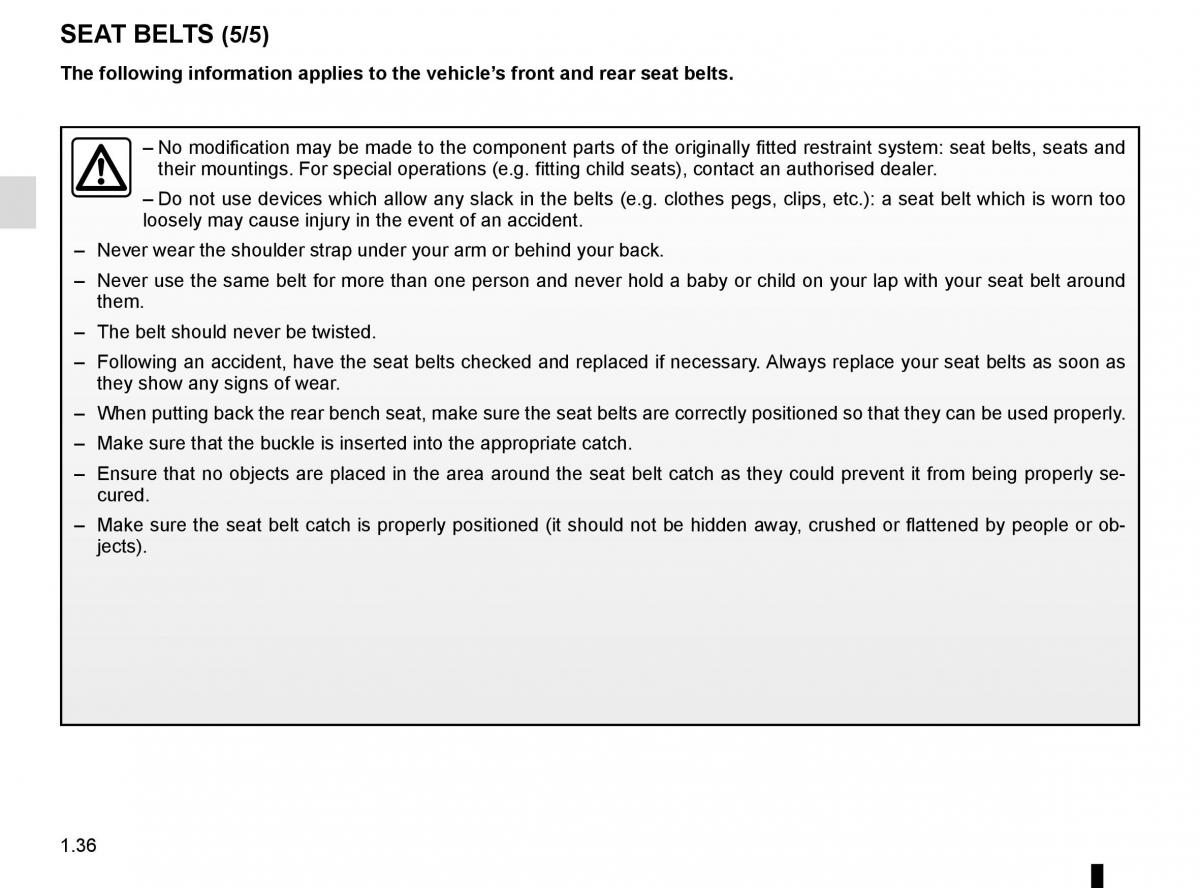 Renault Trafic III 3 owners manual / page 42