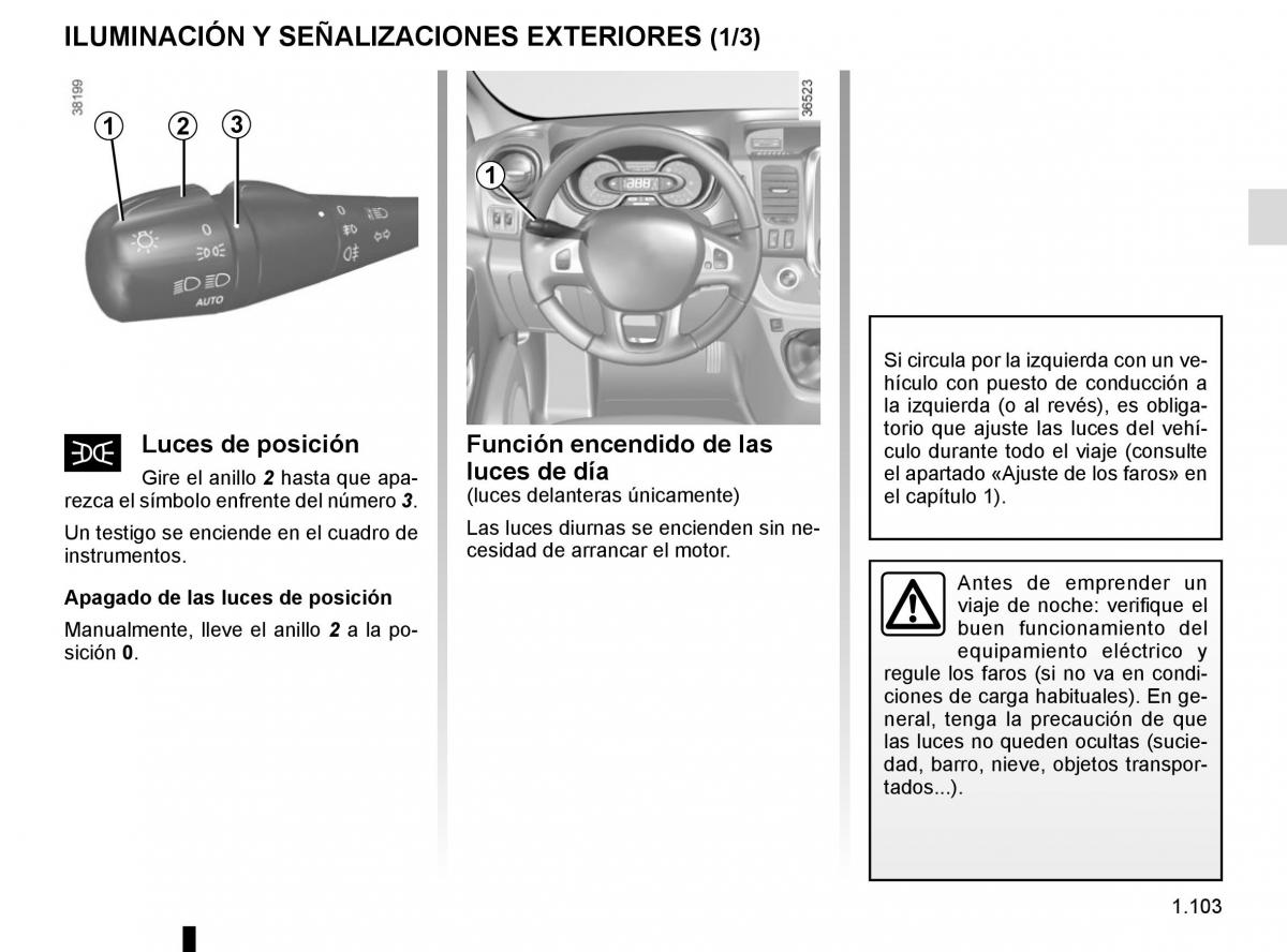 Renault Trafic III 3 manual del propietario / page 109