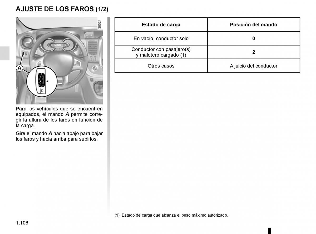 Renault Trafic III 3 manual del propietario / page 112