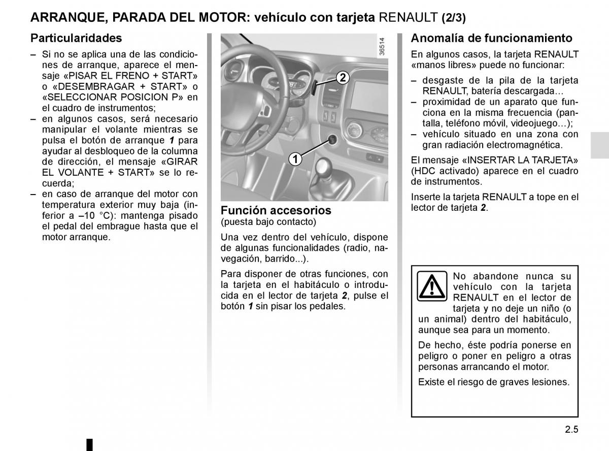 Renault Trafic III 3 manual del propietario / page 129