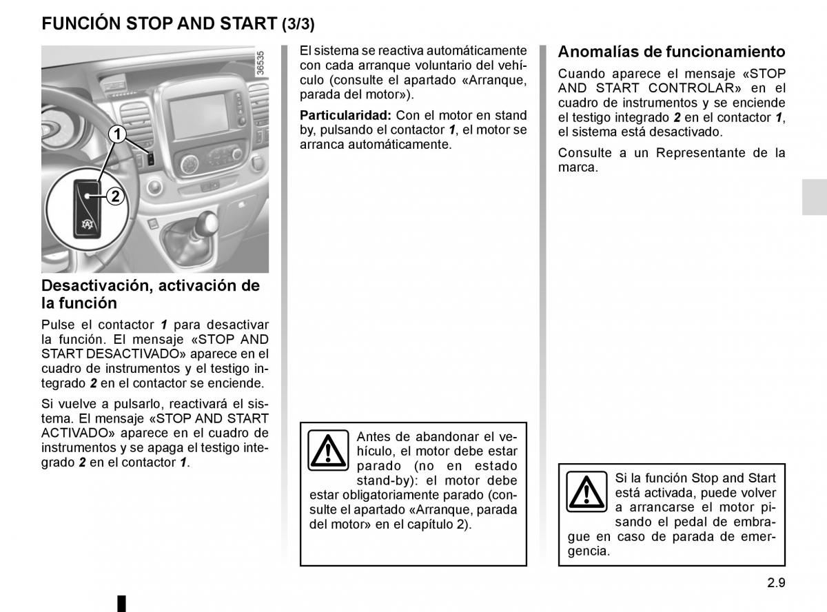 Renault Trafic III 3 manual del propietario / page 133