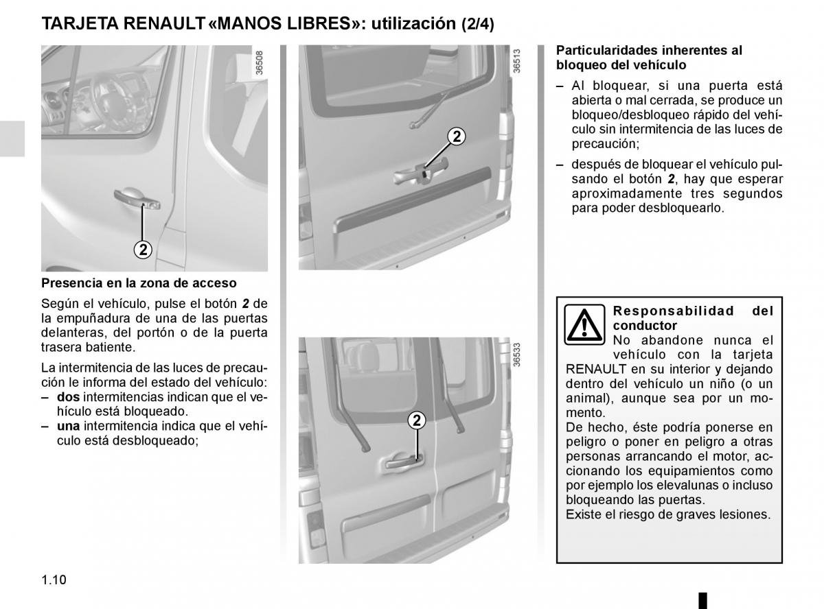 Renault Trafic III 3 manual del propietario / page 16