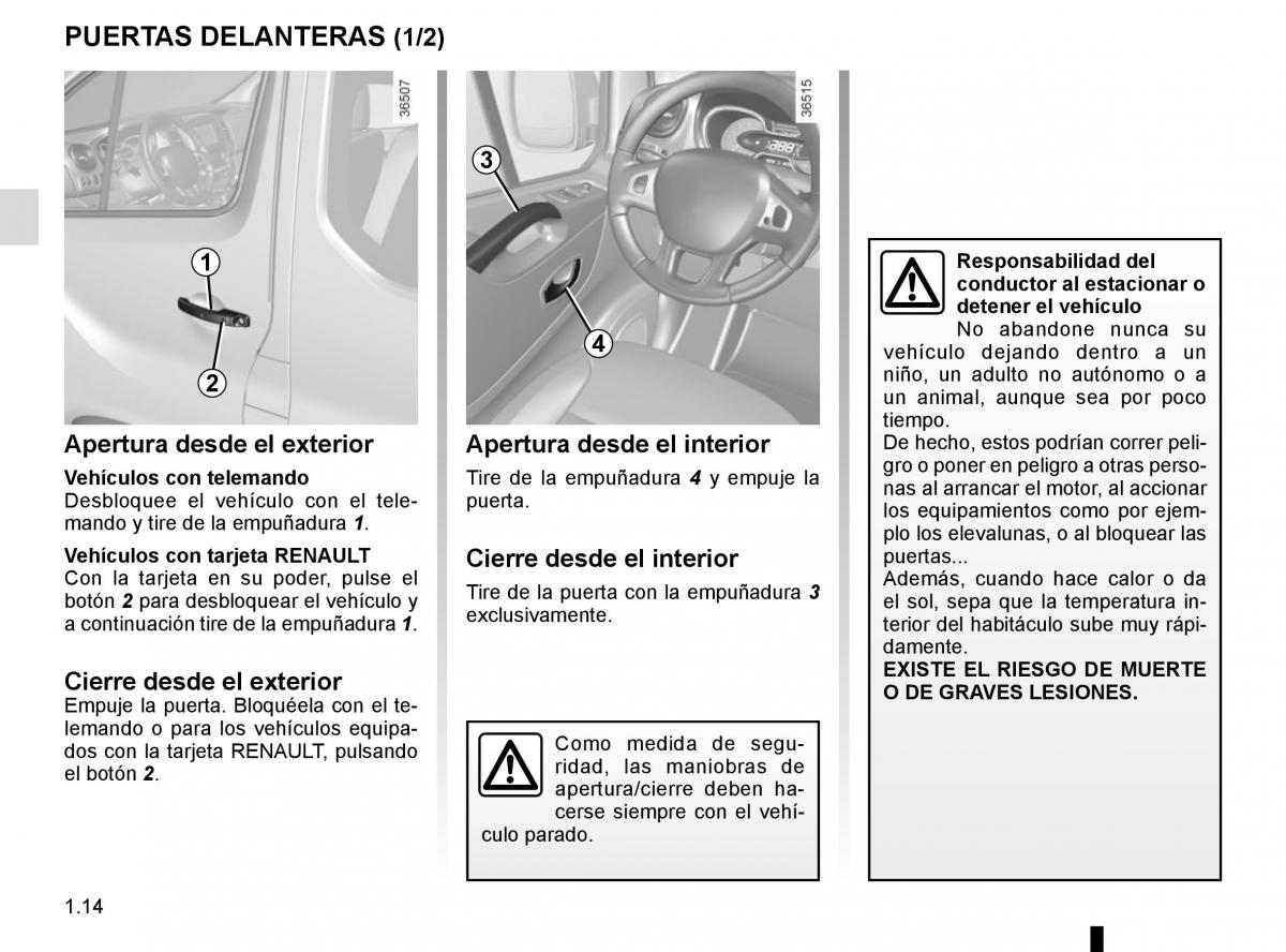 Renault Trafic III 3 manual del propietario / page 20