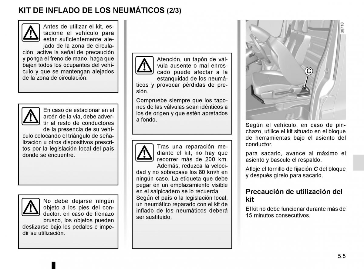 Renault Trafic III 3 manual del propietario / page 225