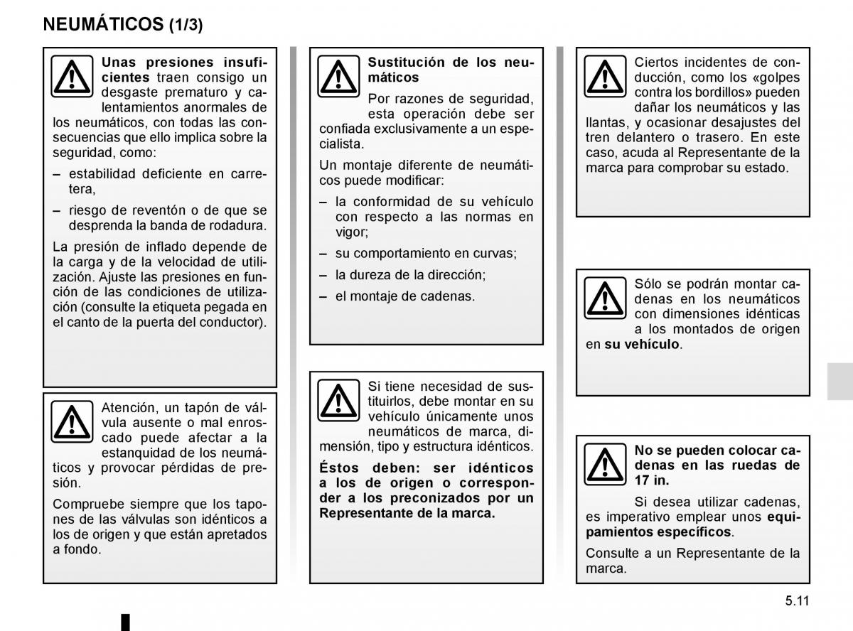 Renault Trafic III 3 manual del propietario / page 231