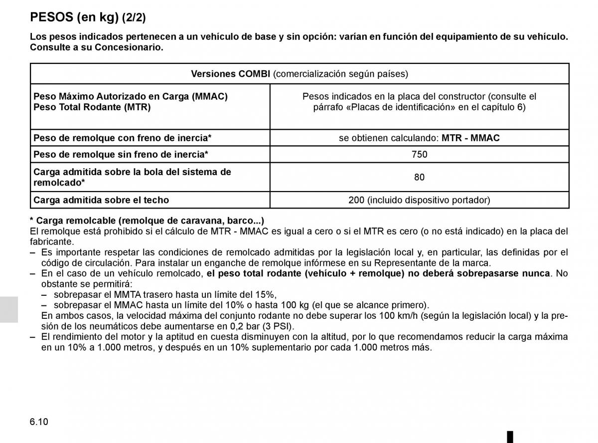 Renault Trafic III 3 manual del propietario / page 272