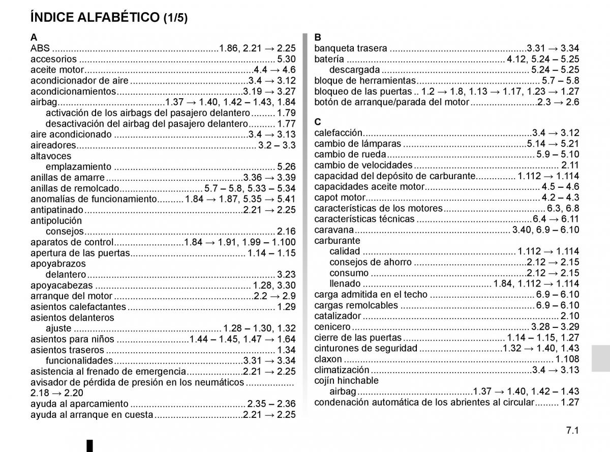 Renault Trafic III 3 manual del propietario / page 285