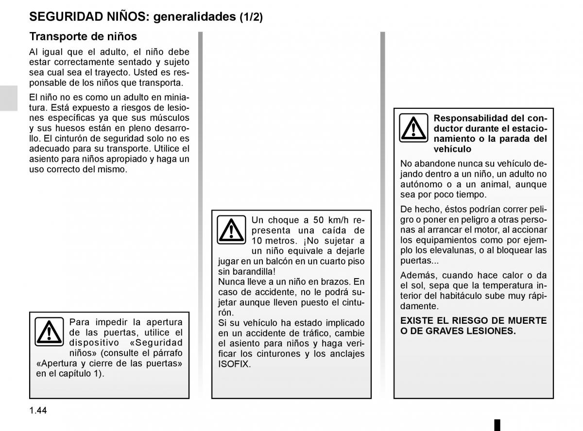 Renault Trafic III 3 manual del propietario / page 50