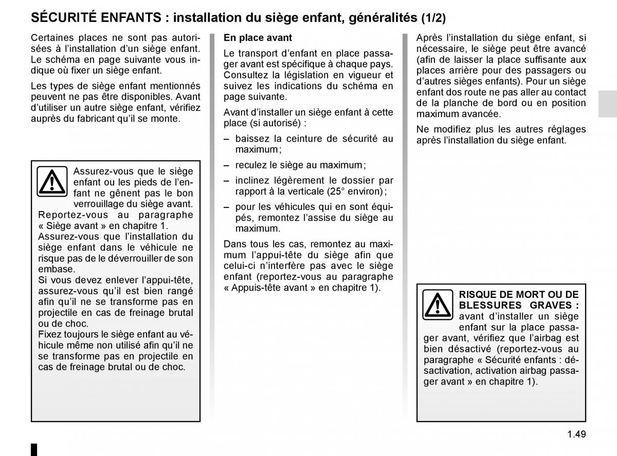 Renault Trafic III 3 manuel du proprietaire / page 55