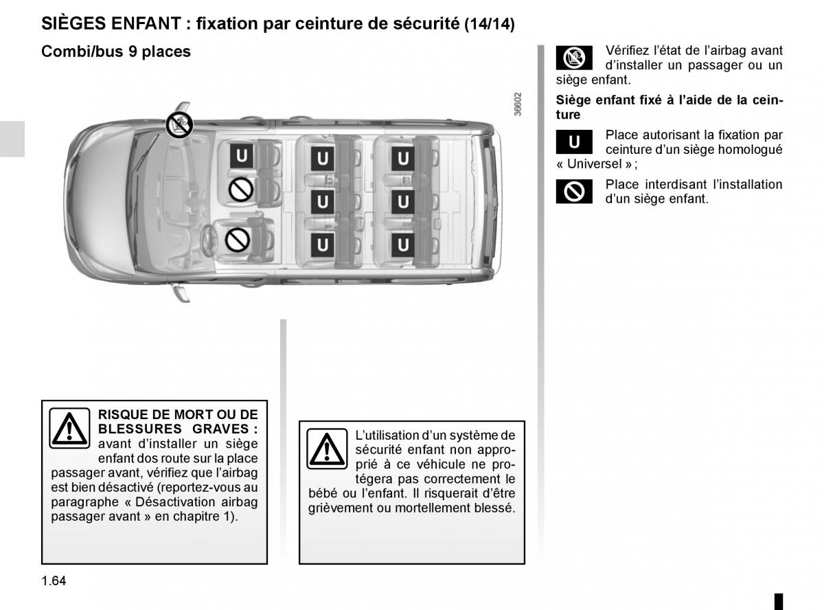 Renault Trafic III 3 manuel du proprietaire / page 70