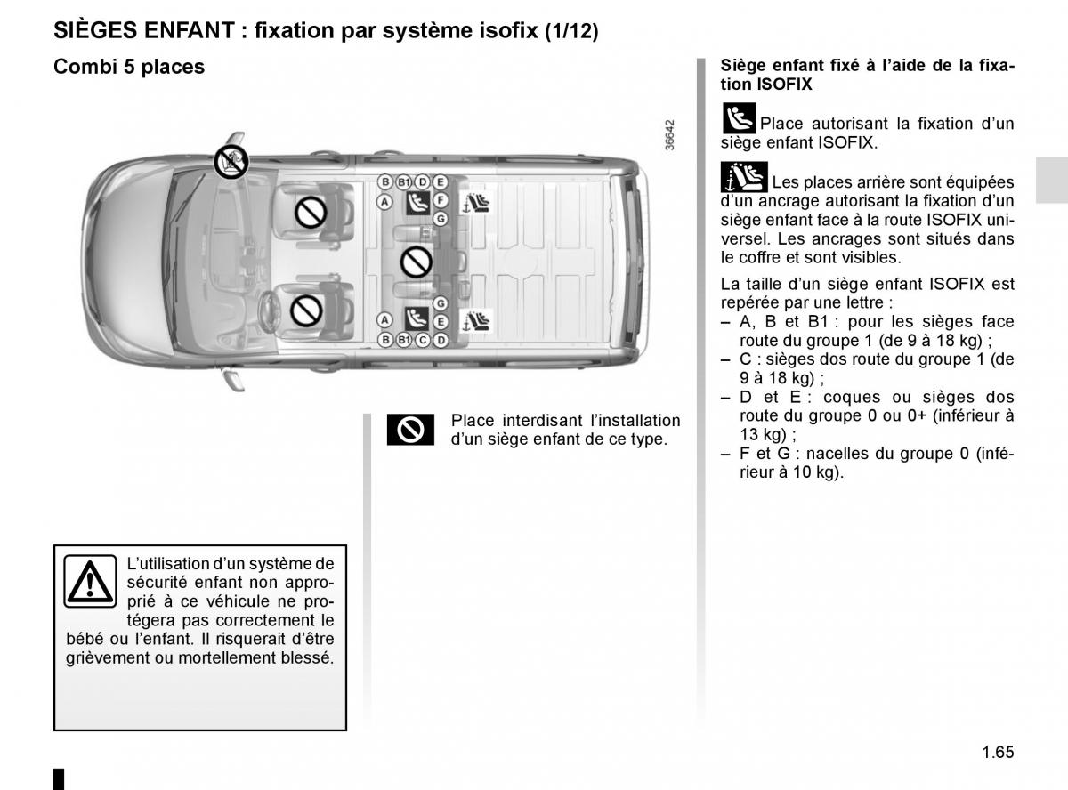 Renault Trafic III 3 manuel du proprietaire / page 71