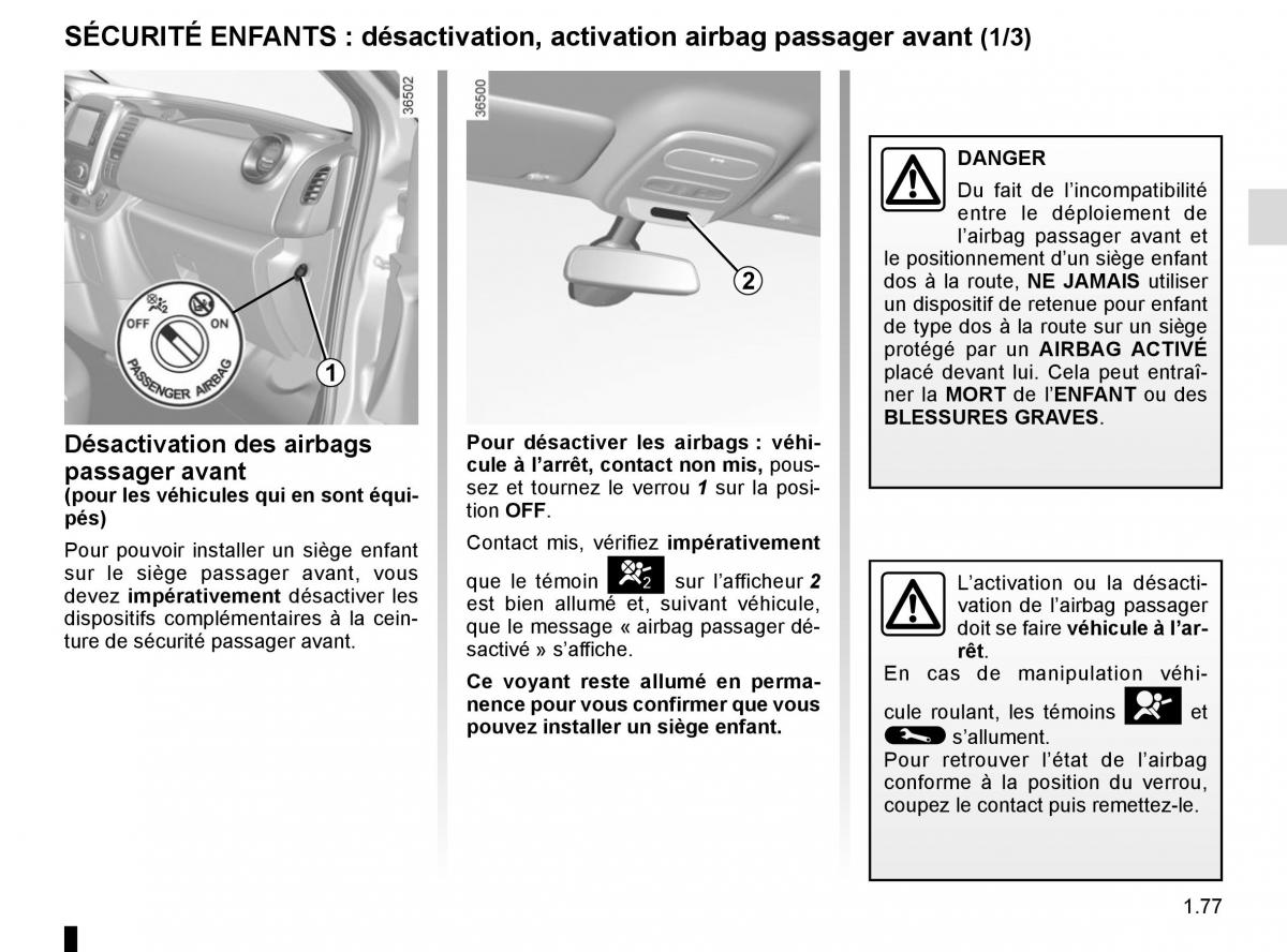 Renault Trafic III 3 manuel du proprietaire / page 83