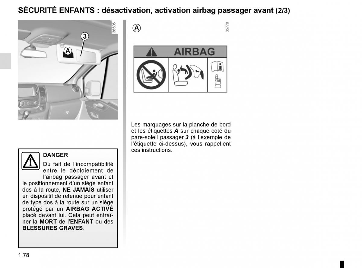 Renault Trafic III 3 manuel du proprietaire / page 84