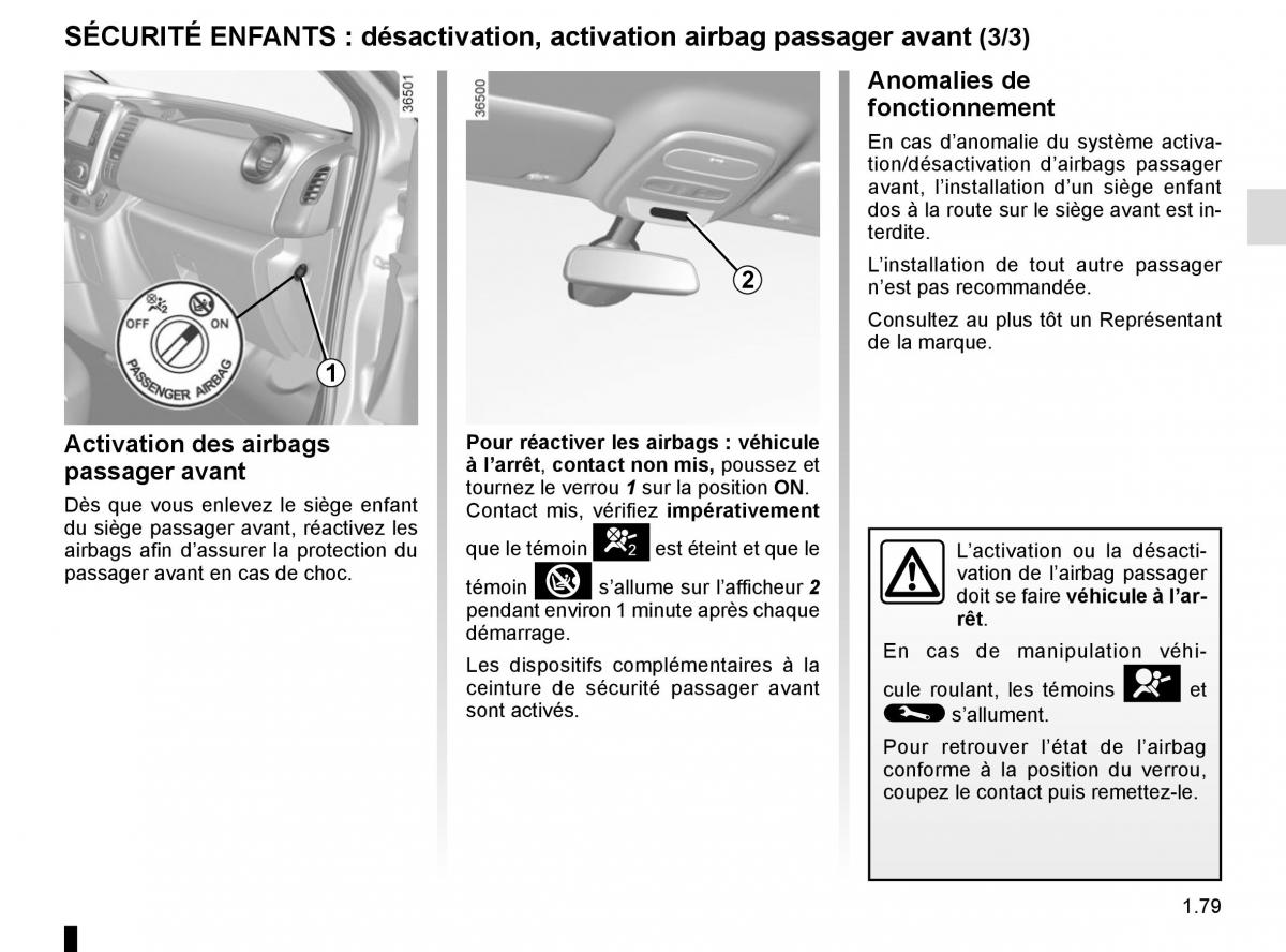 Renault Trafic III 3 manuel du proprietaire / page 85