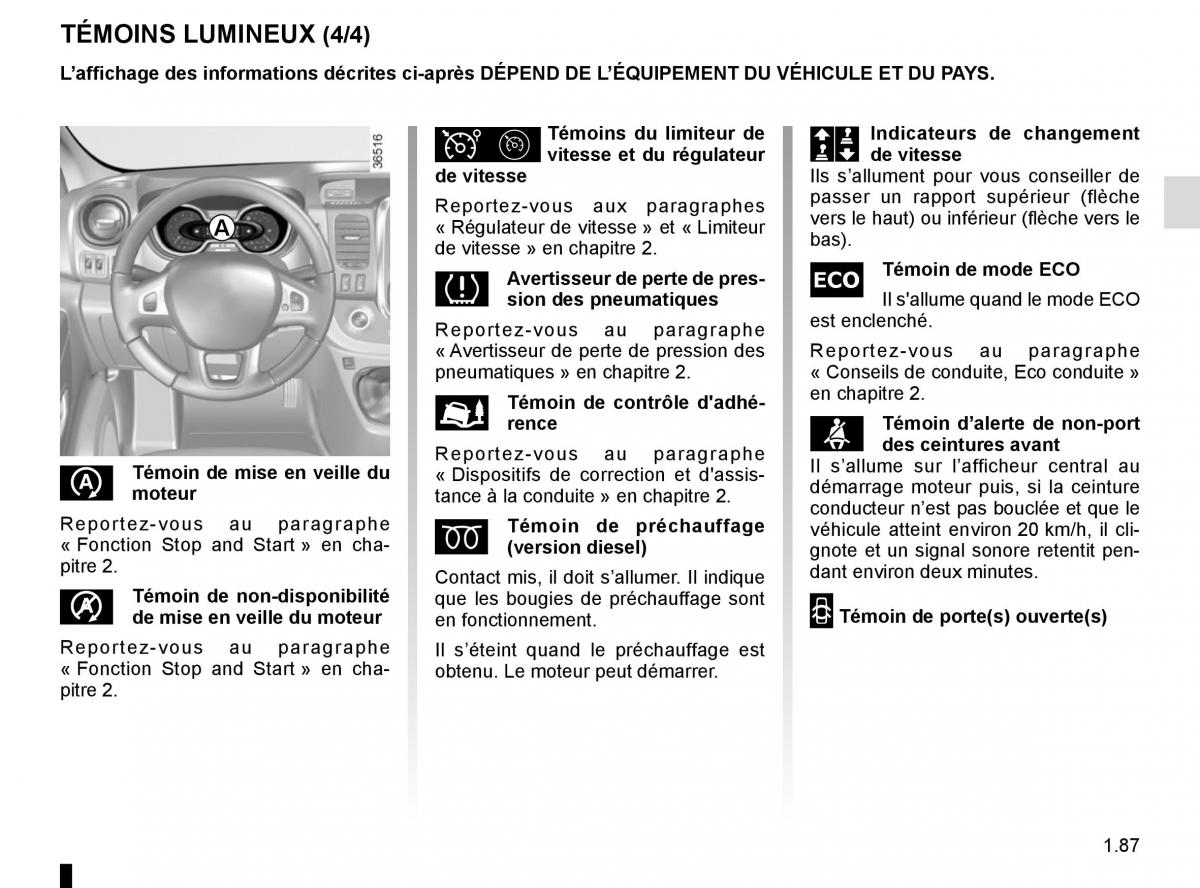 Renault Trafic III 3 manuel du proprietaire / page 93