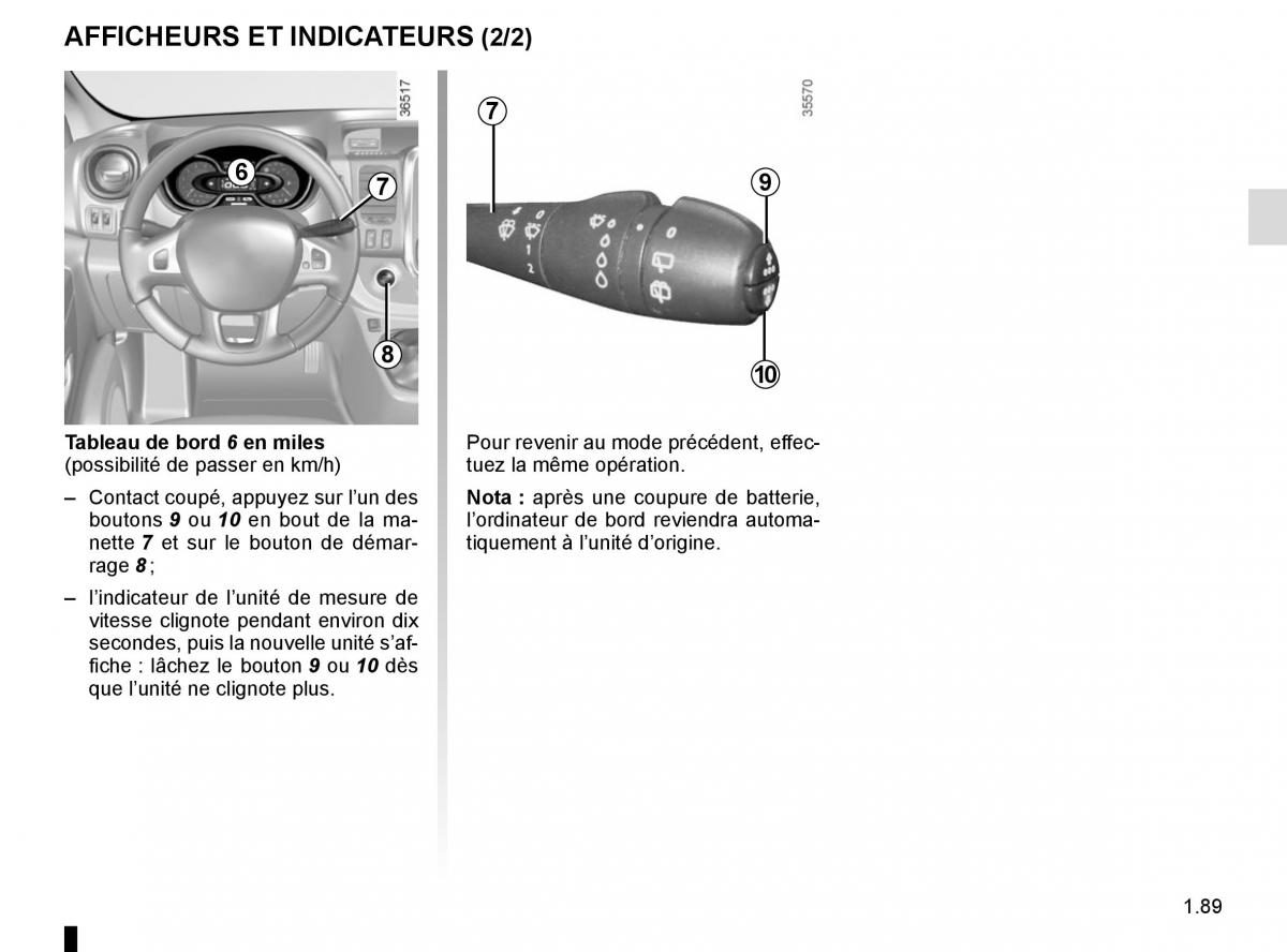 Renault Trafic III 3 manuel du proprietaire / page 95